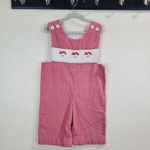 Mom & Me smocked Santa romper size 12 months